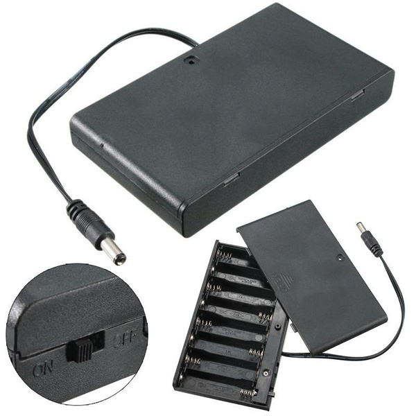 12V 8 X AA Battery Holder Case ABS Battery Storage Box With Swith In - Foto 2