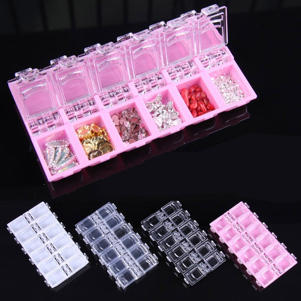 Wholesale Rhinestone Container Store Stackable Jewelry 10 Grid Plastic Nail  Tool Container For Nails Art Supplies GCE13338 From Good_clothes, $0.91