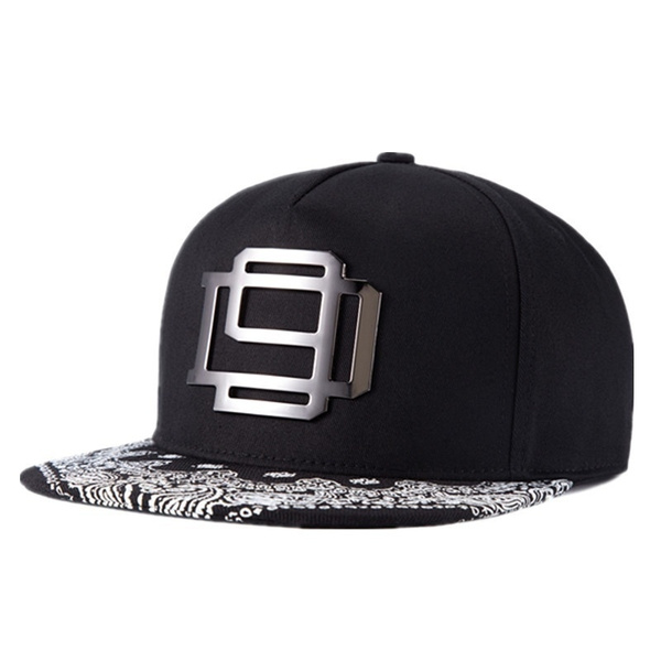 Mens Floral Print Flat Bill Hat 