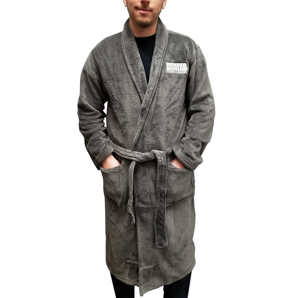 Dunder Mifflin Inc. Paper Company Plush Gray Robe