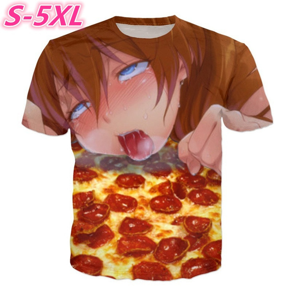 Pizza Ahegao T Shirt Autumn Winter Men s Funny 3d Print Casual Tracksuits t shirts tops