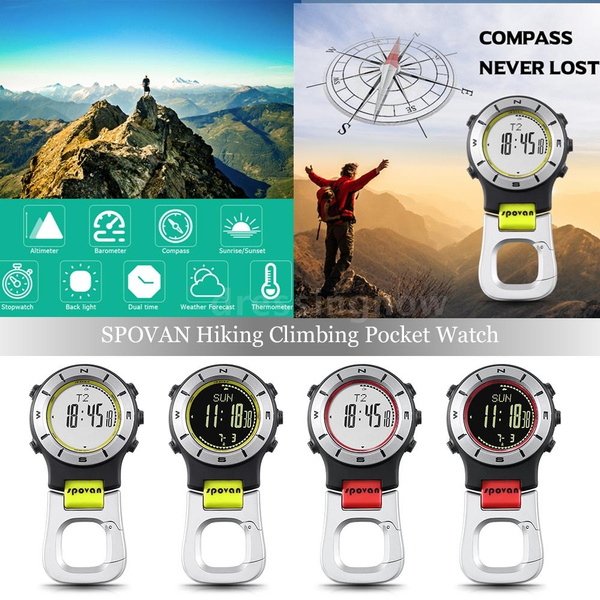 Romacci SPOVAN Smart Watch Altimeter Barometer Compass LED Clip Watch  Sports Watches Fishing Hiking Climbing Pocket Watch