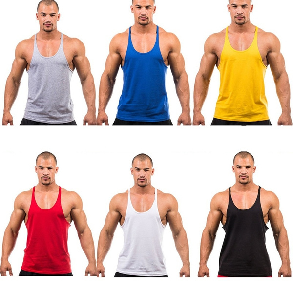 Mens Gym Sports Tank Tops Muscle Tops 