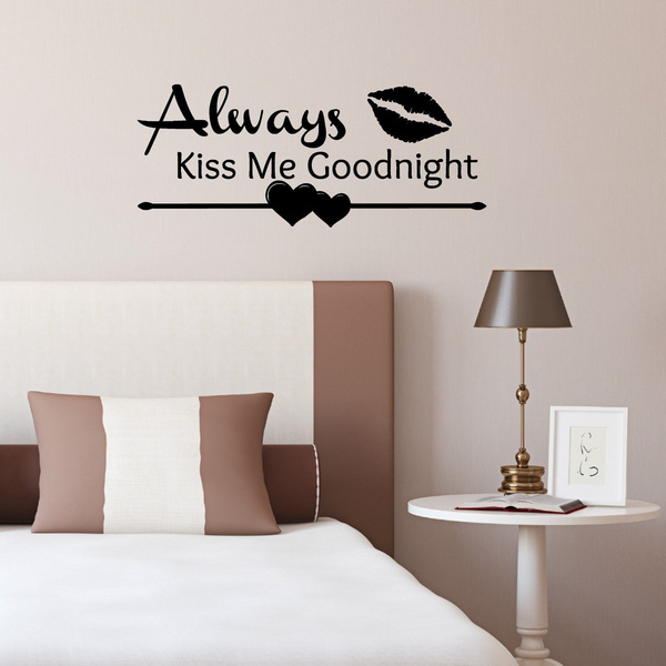 Fashion Always Kiss Me Goodnight Decal with Lips, Heart and Arrow