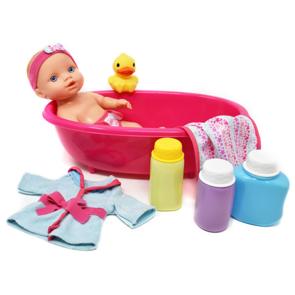 Doll Bath Toy Set For Kids, Baby Doll Bathtub With Shower