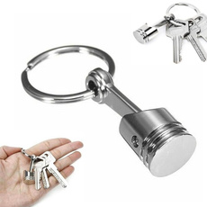 Mini, silverypistonkeychain, Key Chain, Jewelry