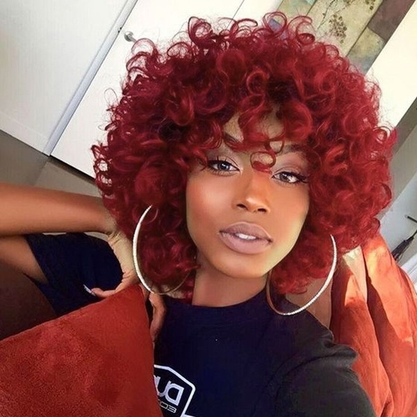 Afro 2024 wig red