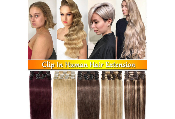 Wish Customer Reviews: 8PCS Clip in Remy Hair Extensions High Quality Real  Human Hair Extension Blonde Brown (Hair Weight 65g-75g)