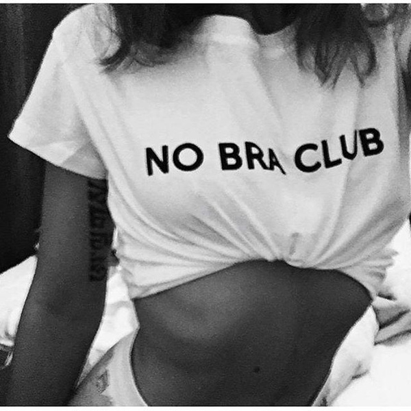 Buy Womens Teen Girls O Neck Short Sleeve NO Bra Club Crop Top
