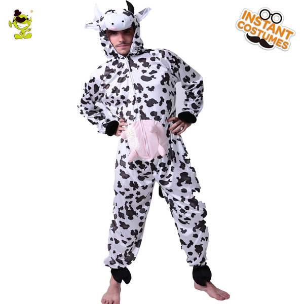 Winter Adult Men s Fun Cow Pajamas Costume Role Play Nightwear