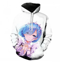 Wish カスタマーレビュー 秋の服re ゼロから始める異世界生活ram Rem特大アニメパーカーレディースメンズスウェットシャツパーカー 3dプリントスポーツウェアフーディートップス