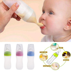 infantfeedingbottle, fooddispensingspoon, Bottle, babysiliconefeedingbottle