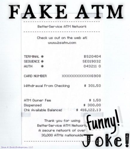 Fake ATM Receipt Mega Rich Money funny prankBalance of Fake ATM Receipt Mega Rich Money funny prankBalance of