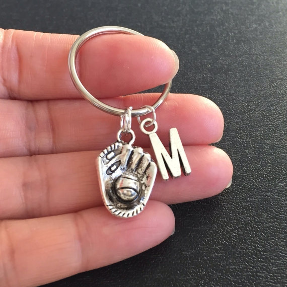 Baseball & Glove Charm Keychain