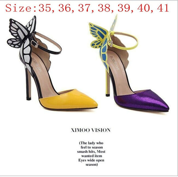 heels with butterfly wings on the back