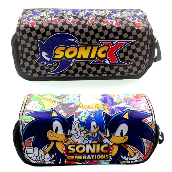 Sonic the Hedgehog  Canvas Pencil Cases  2 compartments  double zipper 3 designs 