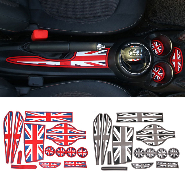 14pcs Silicone Union Jack Car Cup Gate Groove Mats Anti-Slip Pad for Mini  Cooper Countryman R60 Interior Accessories Car-styling
