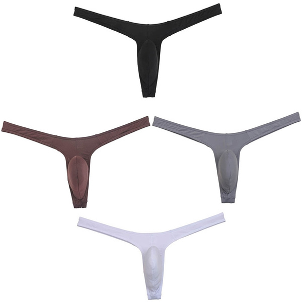 Enhanced Protruding Pouch Underwear Men's Thong Sexy Bikini Shorts Mini ...