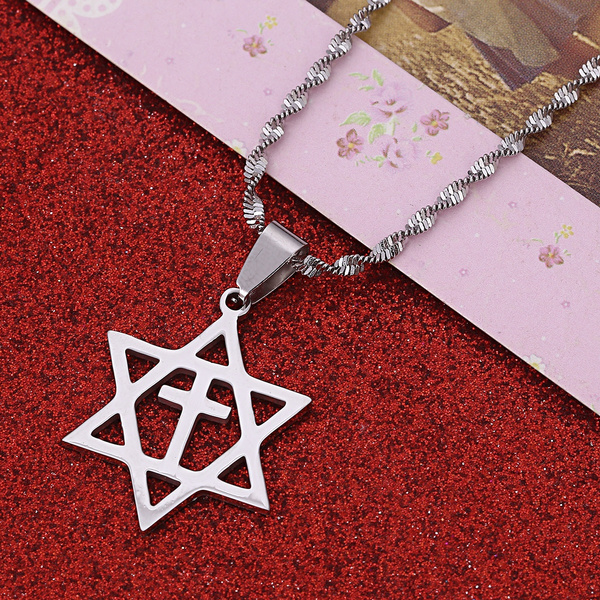 Messianic Necklace Jewish Holy Hexagram 
