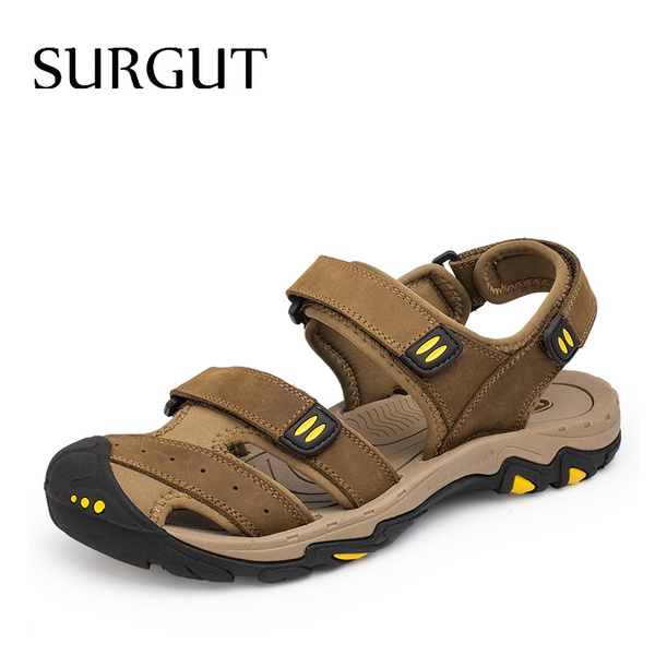Summer Beach Breathable Men Sandals Genuine Leather Mens Sandals Man Casual Shoes 