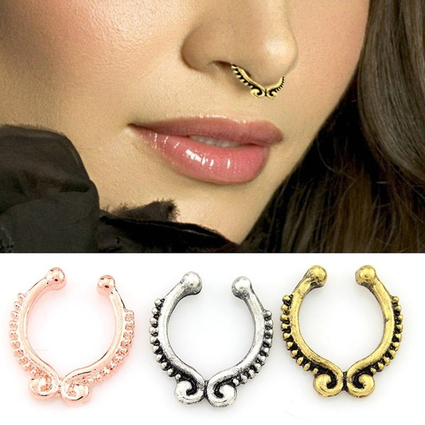 1pc U Shape Ring Puncture Surgical Septum Nose Ring Piercing Nez Fake Nose Ring Wish