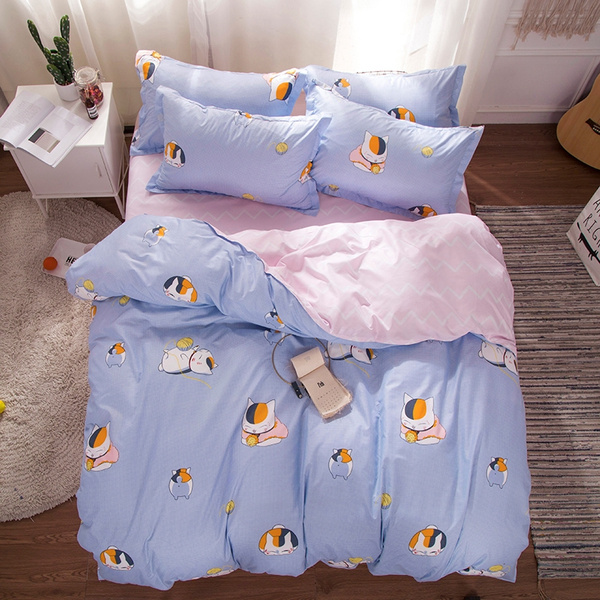 Cute Cats Kawaii Bedding Set King Queen, Bed Sets For Twin Size Beds