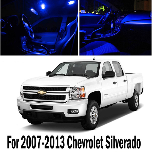 12Pcs Xenon Blue Interior LED Lights Kit for Chevy Silverado 2007-2013