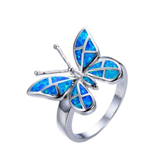 butterfly, fireopalring, Silver Jewelry, Fashion