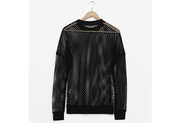 men's long sleeve fishnet shirt