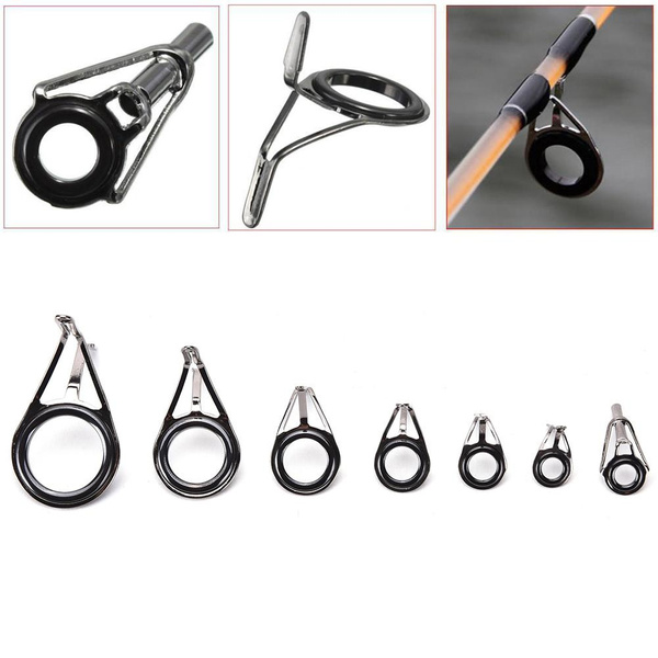 Details about    Fishing Pole Eyes Tip Repair Kit Ceramic Ring Fishing Rod Repair Kit 7pcs 