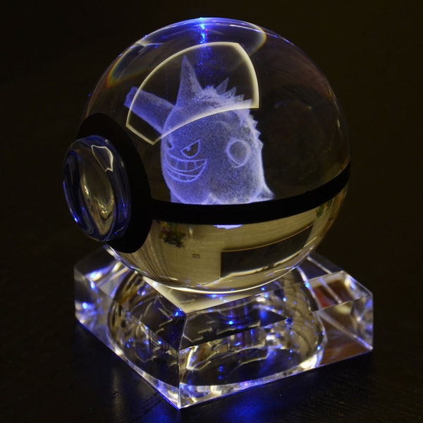 Gengar Pokemon Crystal 3D LED Pokeball Night Light Table Desk Lamp Xams Gift RGB 