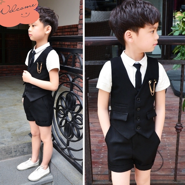 Michealboy Baby Boy Slim Fit Outfits Set 2pcs Gentleman Vest Coat & Short Pants
