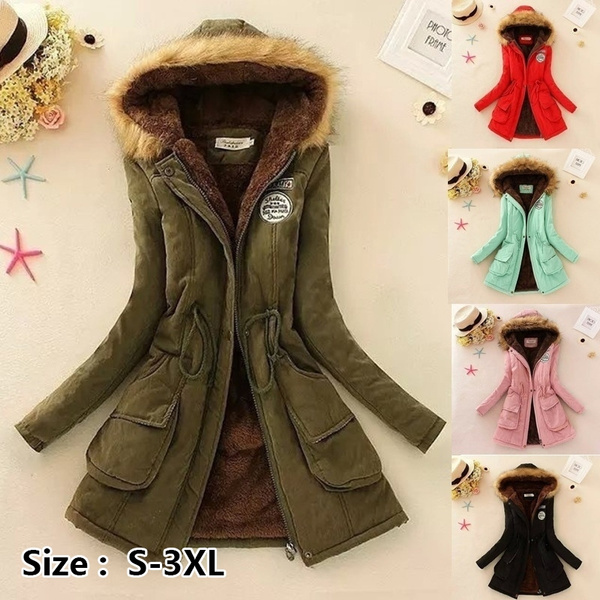 Fashion Winter Womens Parka Casual Outwear Military Hooded Coat Winter  Jacket Women Fur Coats Woman Clothes | Wish