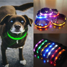    Crazy promotion! Ustoper LED Nylon Dog Pet  Night Necklace Anti- Flashing Glitter Collars Dog
