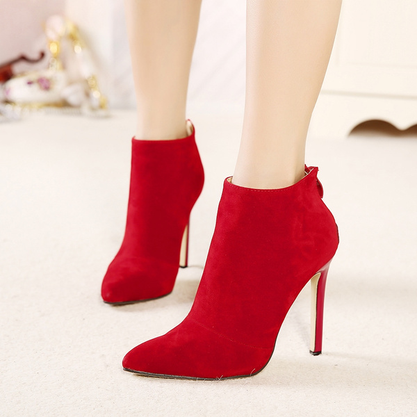 Mod Red Kitten Heel Boots ZARA Red Stretch Fabric Sock Ankle Booties  Pointed Toe 38 EU 7.5 US 2.5 Heel - Etsy