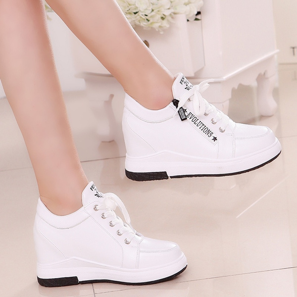 MingDe Sports Women Wedges Shoes Large Size Platform Shoes Soft Comfortable Footwear 
