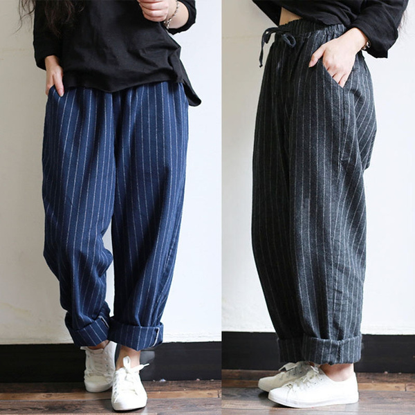 striped harem pants