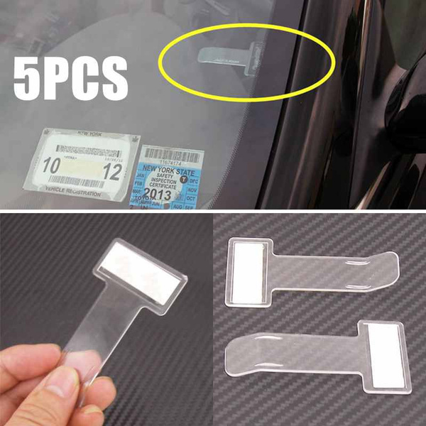 5pcs Auto Car Windscreen Vehicle Parking Ticket Permit Card Holder Clip  Sticker