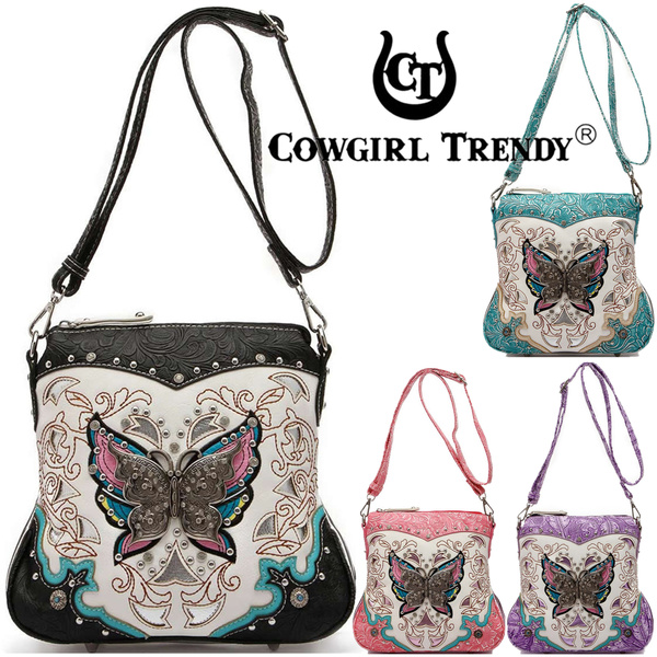 butterfly, Shoulder Bags, women purse, leather