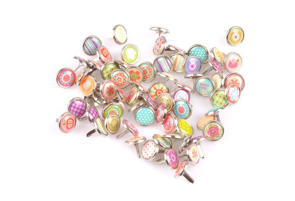 10Pcs Brads Mixed Round Fastener Metal Scrapbooking Embellishment Handmade 10Pcs Brads Mixed Round Fastener Metal Scrapbooking Embellishment Handmade