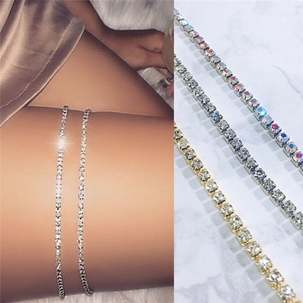 diamond garter thigh chain