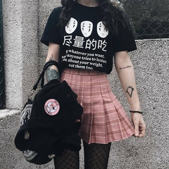 Eat Whatever You Want Japanese Fashion Funny T-Shirt Women Tumblr Grunge  Black Tee Summer Cute Outfit Gothic | Wish
