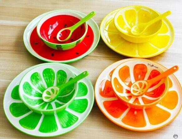 Cute Bowl Lovely Hand Painted Fruit Porcelain Bowl For Children