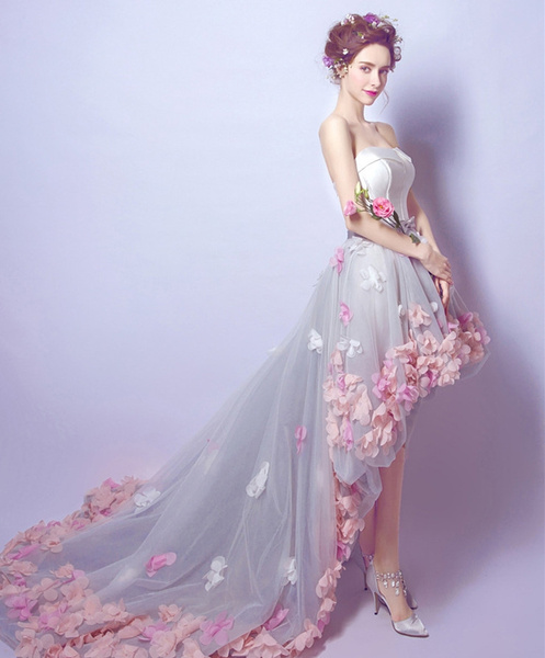 Lace flower Off Shoulder Trailing Wedding dress | Wish