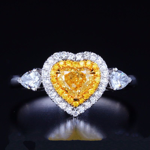 Yellow heart on sale diamond ring