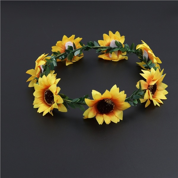 Large Yellow Sunflower Flower Headband Hair Crown Festival Garland Races 5434 