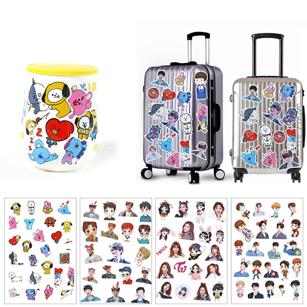 kpop bts bangtan boys bt21 exo wannaone twice tattoo paste sticker wish