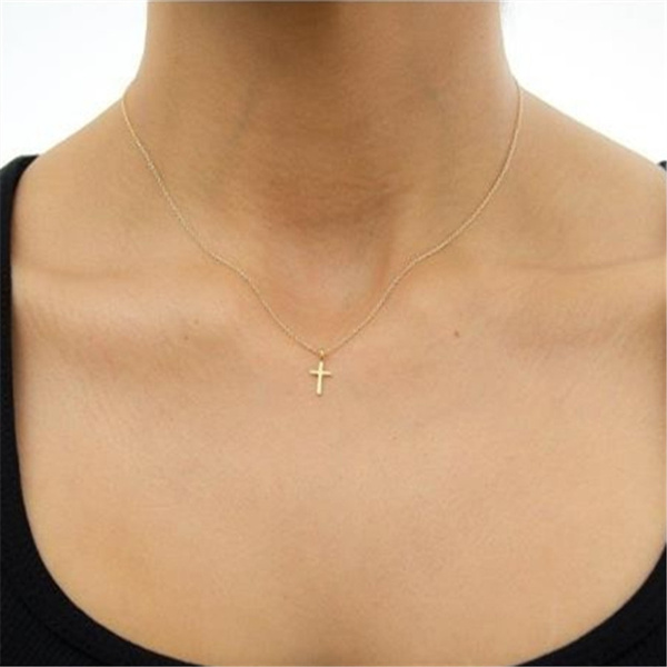 minimal cross necklace