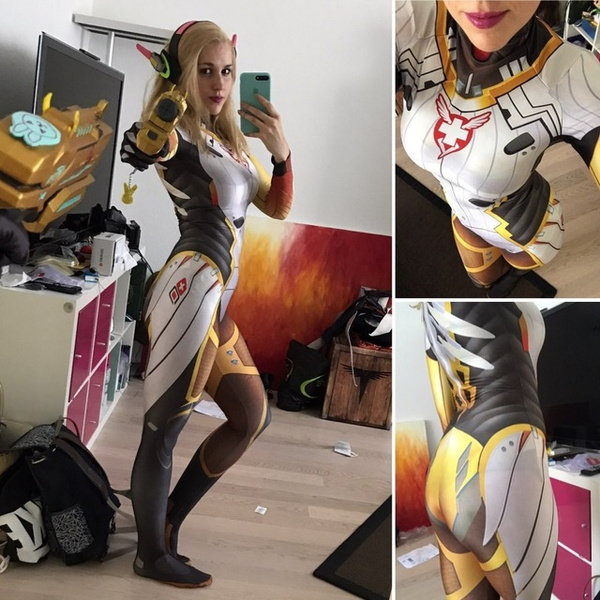Overwatch Mercy Costume blindé W Bandes Girl Game cosplay costume pour adultes/enfants
