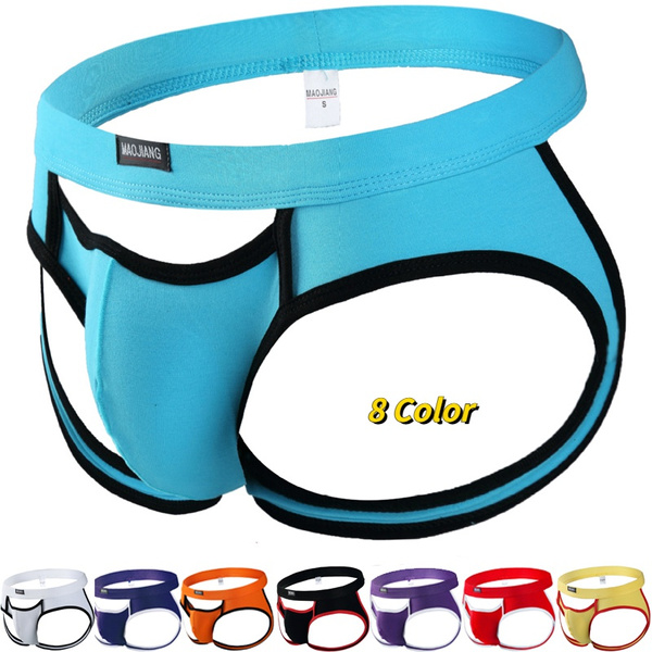 Men's Sexy Cotton Hollowout U Convex Underwear Gay Backless Jock Strap